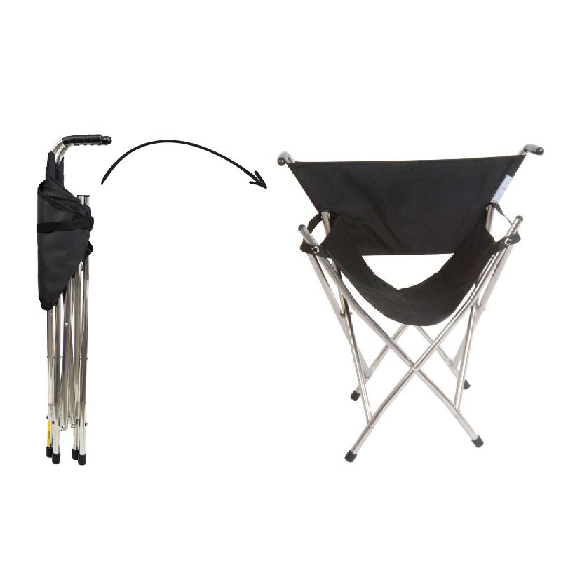 Out and About Black Folding Walking Seat Stick